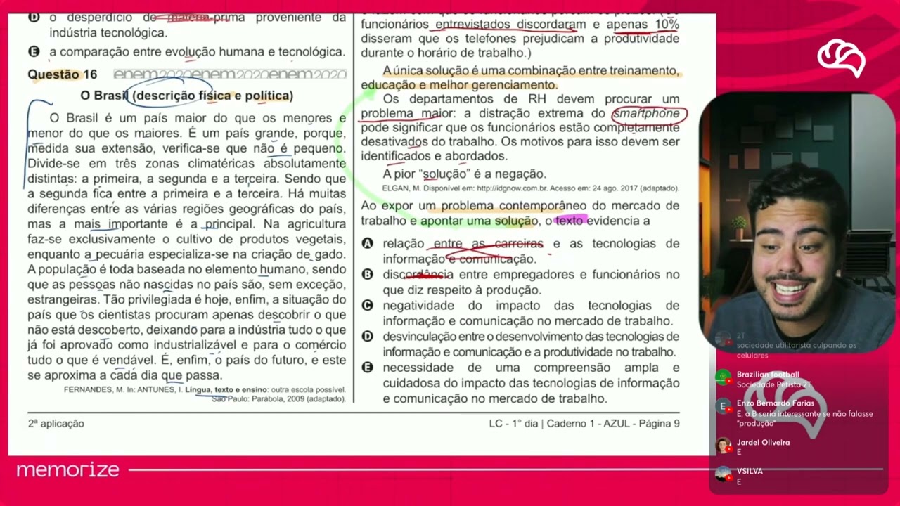 Resolução em Vídeo — Questão 17 ENEM 2020 PPL