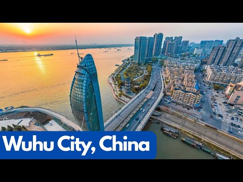 Beruhigende Luftaufnahmen der Stadt Wuhu