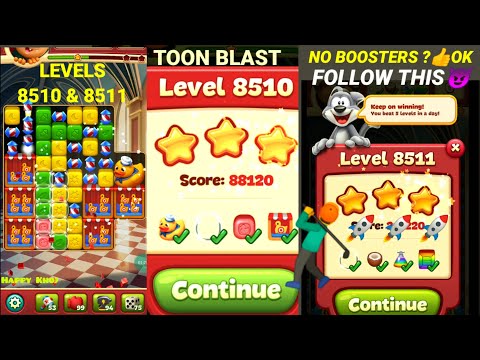 TOON BLAST levels 8510|8511 🤺✨🏃🦖