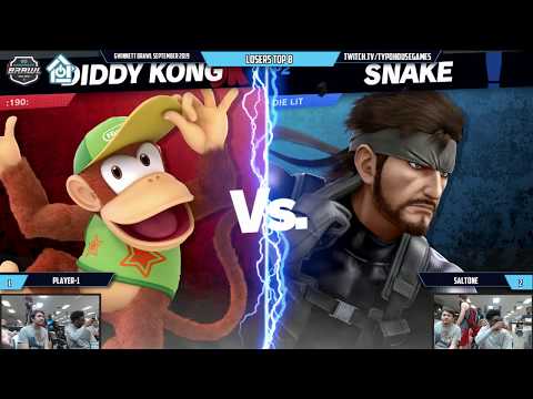 Gwinnett Brawl September 2019 - Player-1(Diddy) VS SaltOne(Roy/Snake) - L. Top 8