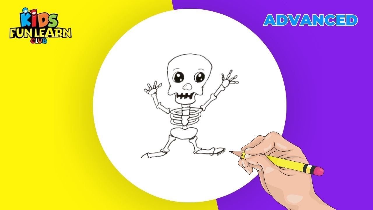 How to draw skeleton for Kids