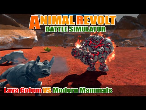 Lava Golem vs Modern Mammals - Animal Revolt Battle Simulator