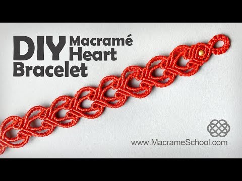 WAVY CELTIC HEART PATTERN MACRAME BRACELET TUTORIAL PULSERA MACRAMÉ