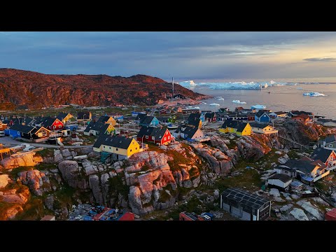 Ilulissat Greenland from drone