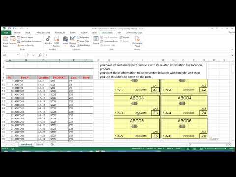 Excel VBA for beginner -create barcode labels with provided list of part number Lean Six Sigma