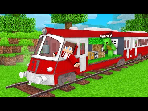 Mikey and JJ Survive Inside a TRAIN in Minecraft (Maizen)