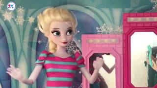 Best Dolls Videos for kids! Elsa Anna in the Ice Palace & the Fun Fair! Dollhouse Fun in English!
