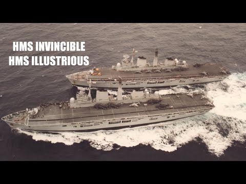 HMS Illustrious HMS Invincible. 10-08-82