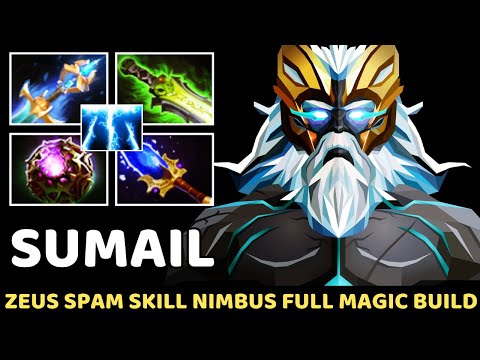 SUMAIL Zeus Spam Skill Nimbus Full Magic Build 7.37 Dota 2