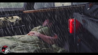 Solo Overland Truck Camping Adventure in Heavy Rain - Stormy Weather, Cosy ASMR Camp