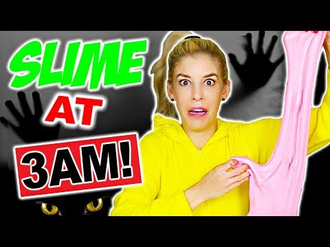 MAKING SLIME AT 3AM CHALLENGE!! Video