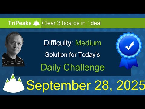 Microsoft Solitaire Collection: TriPeaks - Medium - September 28, 2025