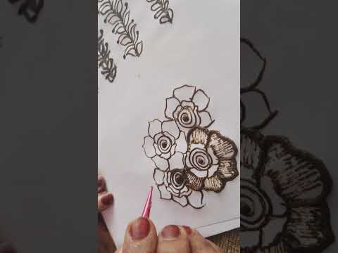 How to draw a Beautiful flowers🌸||Samrin Art #mehndiartist #bridalmehndi #heenalover #follow #foryou
