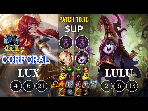 AXIZ Corporal Lux vs Lulu Sup - KR Patch 10.16