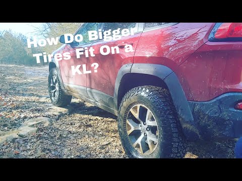 Larger Tires on Jeep Cherokee KL Trailhawk: Falken Wildpeak 265/70 17's Mounted!