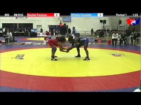 2012 DSMI WM 59 KG Cons. Semi: Rachel Factora (Lindenwood) vs. Othella Feroleto (U.S Army)