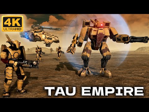 WARHAMMER 40K CINEMATIC BATTLE - Tau Empire vs Imperial Guard (4K)