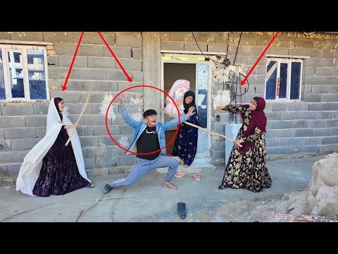 Mahan and Shiva being kicked out of the house by Leila: Breaking the windows of the house