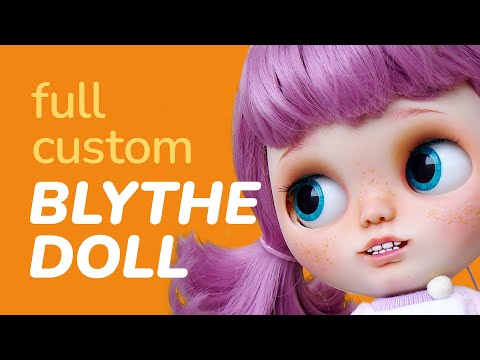 Full Custom Blythe Doll - Macarona - Carving, faceup, headband & pullstrings!