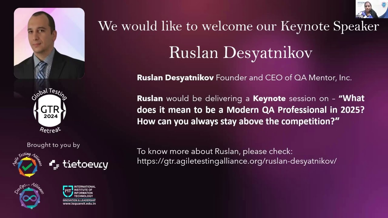 Ruslan Desyatnikov's Keynote session for #VirtualConferenceDays #ATAGTR2024
