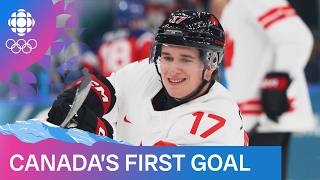 Macklin Celebrini scores Canada's FIRST GOAL of the men's Olympic hockey tournament | Day 6