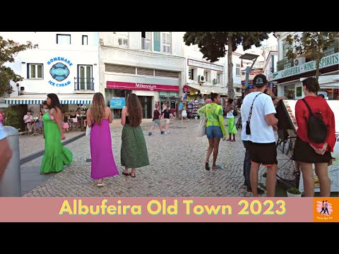 Albufeira Old Town | HD | Portugal Algarve Summer 2023 | Here We Go Walks |