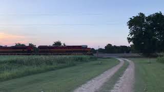 preview picture of video 'KCS Grain train going by the farm'