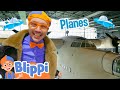 Blippi Learns About Planes In LONDON Airplane Museum Educational Vehicle Videos For Kids