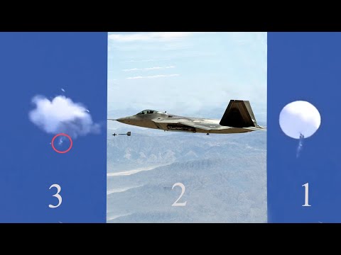 Incredible Footage of F-22 Raptor Shooting Down Chinese Spy Balloon in South Carolina