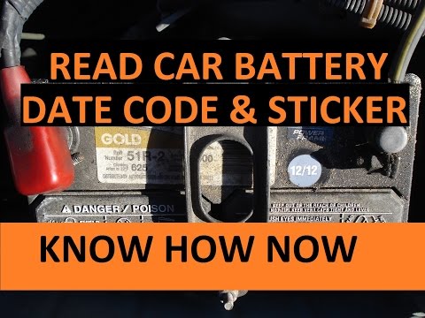 Part of a video titled How Old is Car Battery? Read Car Battery Date Code - YouTube
