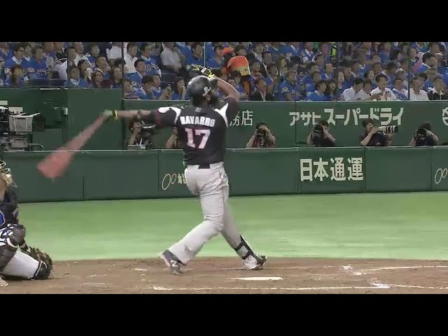 【4回表】どこまで飛んだ!? マリーンズ・ナバーロ カメラも見失う「戦慄」の第7号特大2ラン!! 2016/6/27 H-M