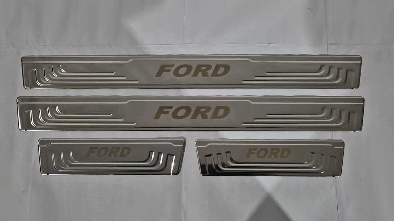 Универсальные накладки на пороги Ford V-2 (4 шт., нержавейка) Video 1