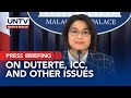 PCO Usec Claire Castro Briefs Palace Media On Duterte The ICC And Other Pressing Issues