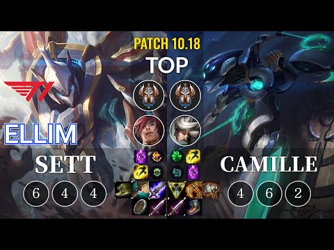 T1 Ellim Sett vs Camille Top - KR Patch 10.18