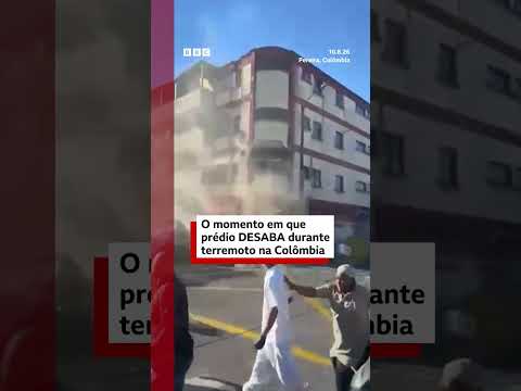 O momento em que prédio desaba no terremoto da Colômbia
