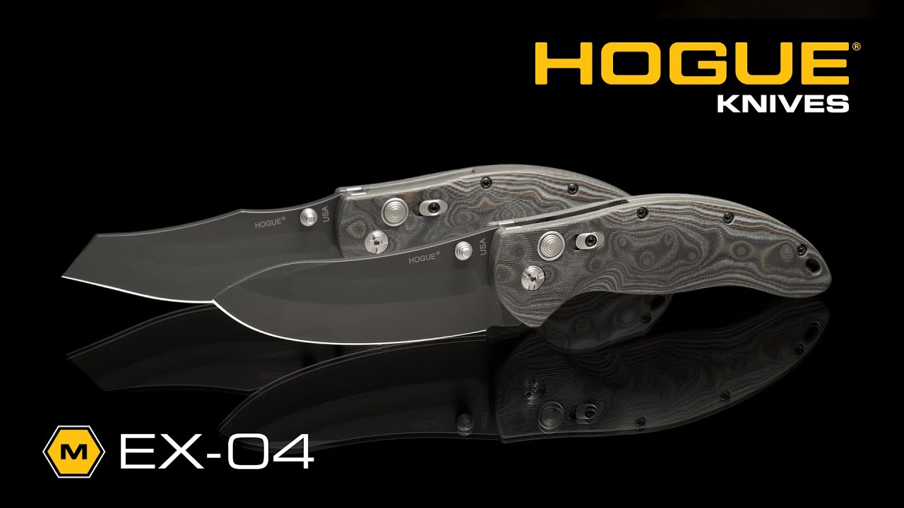 Hogue Knives EX04 Upswept Knife Black/Gray G-Mascus (4" Plain) 34459