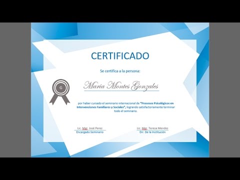 Ejemplo de certificado en Word