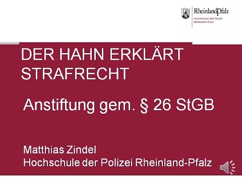 The Rooster Explains Criminal Law - Section 26 of the German Criminal Code (StGB) - Incitement