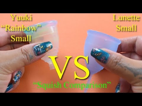 Yuuki Rainbow vs Lunette SMALL - Squish Menstrual Cups