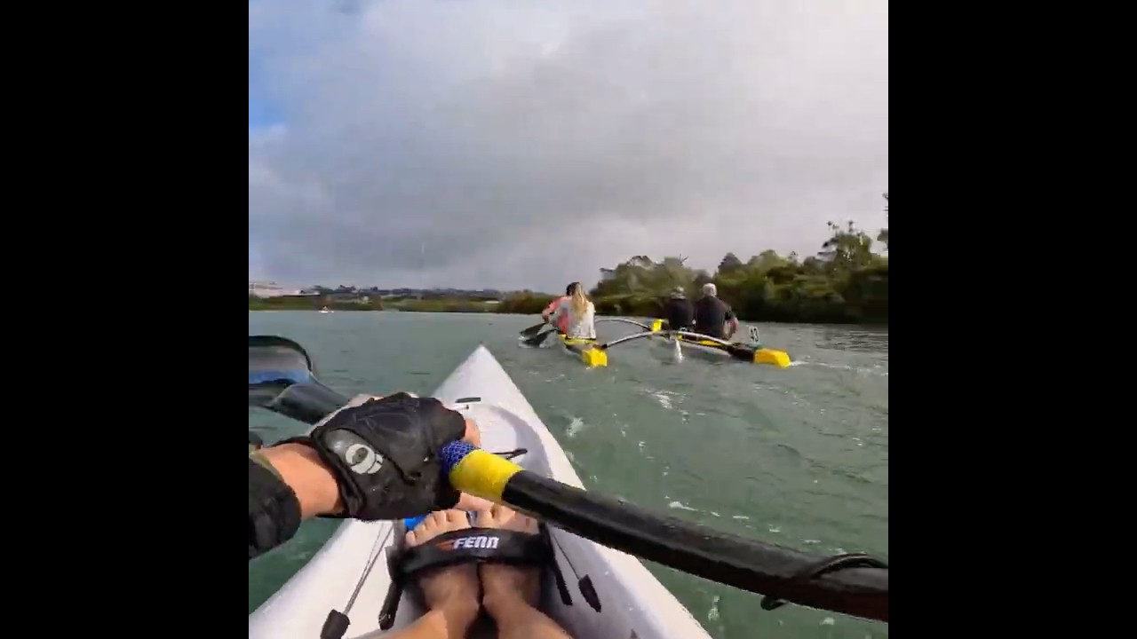 Trying to stay in the wake… # #surfski #canoeing #kayaker #newzealand