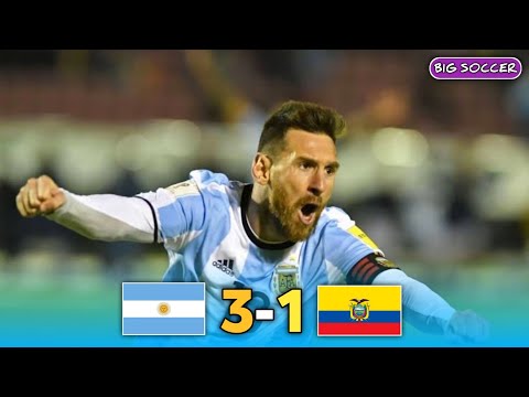 Argentina vs Ecuador 3-1 | Eliminatorias | Messi Save Argentina | WC Qualify 2018