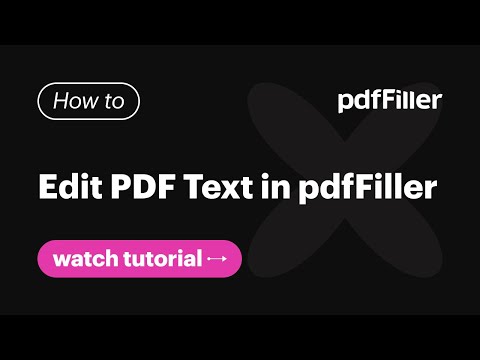 How to Edit PDF Text in pdfFiller
