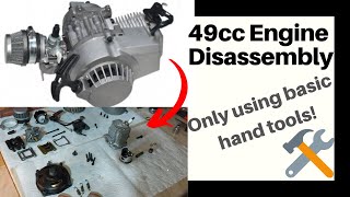 How to disassemble a 49cc 2 Stroke Engine! ~ REALLY EASY! Only using Basic Hand tools!
