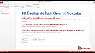 F8 ile Veritabanındaki Alanları Programda Gösterme İşlemi (Logo j-Platform)