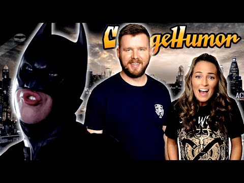 My girlfriend watches College Humor's Badman for the FIRST time (Batman Parody) || Part One