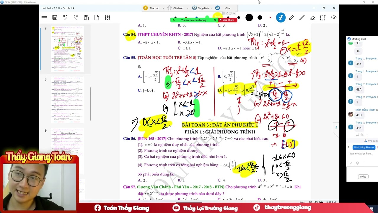 PHƯƠNG TRÌNH MŨ - BẤT PHƯƠNG TRÌNH MŨ BUỔI 2 (ĐẶT ẨN PHỤ KIỂU 1)