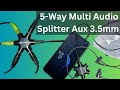 5 Way Multi Audio Splitter Aux 3 5mm Adapter Connector Splitter