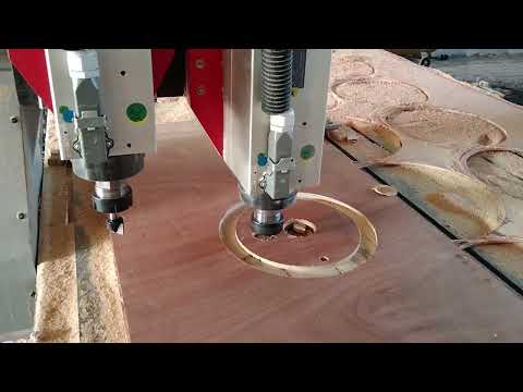 Double Spindle CNC Wood Router Machine With Drilling Head