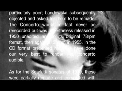 Wanda Landowska - Bach : Piano Concerto BWV 1052: I. Allegro