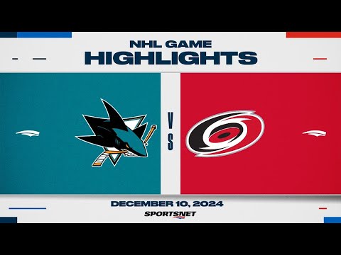 NHL Highlights | Sharks vs. Hurricanes - December 10, 2024